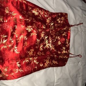 Red and Gold Mini Dress